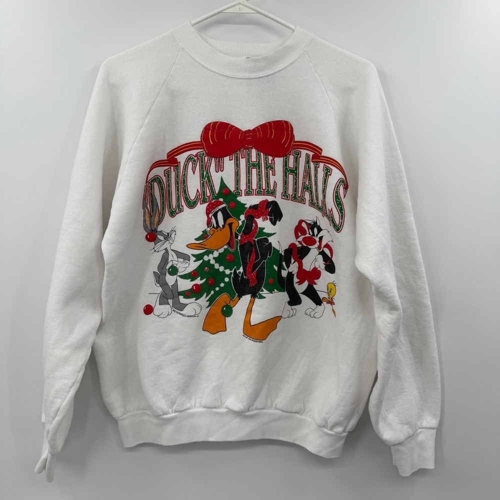 Vintage 1993 Looney Tunes Warner Bros. Christmas Crewneck / Sweater Sz L